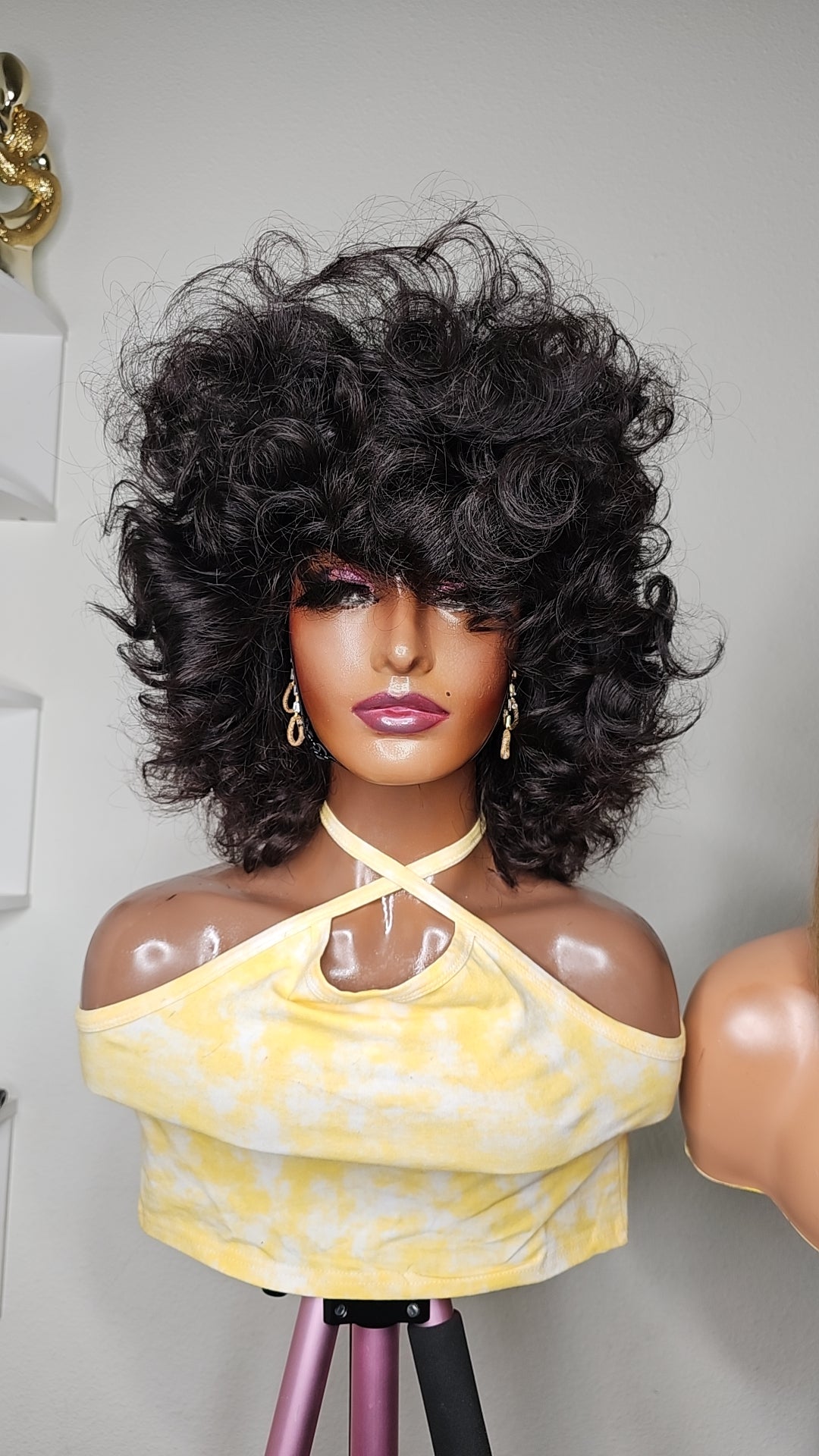 Full Curly 100% human hair glueless wig