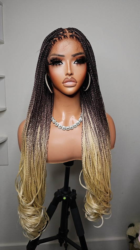 7x7 Ombre Blonde  Knotless Glueless Lace Closure Wig